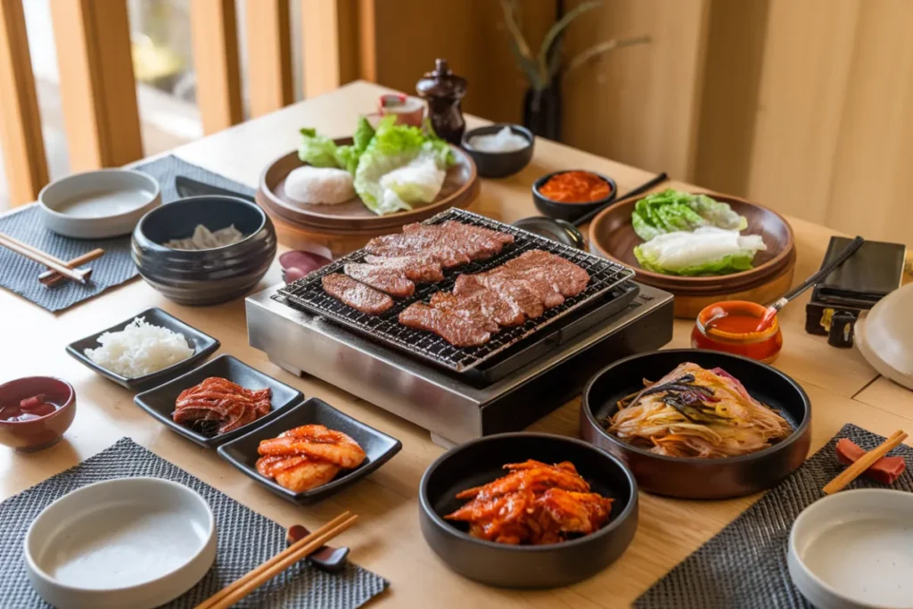 What is traditionally served with Korean BBQ?