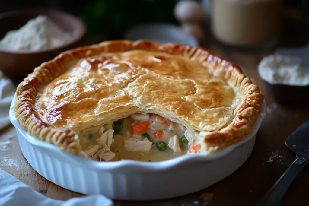 How do you keep the bottom crust of a chicken pot pie from getting soggy?