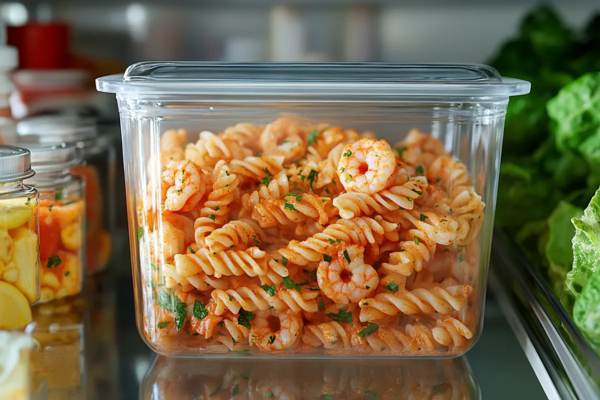 How long does Cajun shrimp pasta last in the fridge?