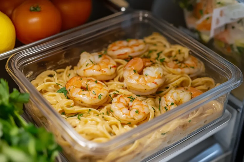 How long does Cajun shrimp pasta last in the fridge?