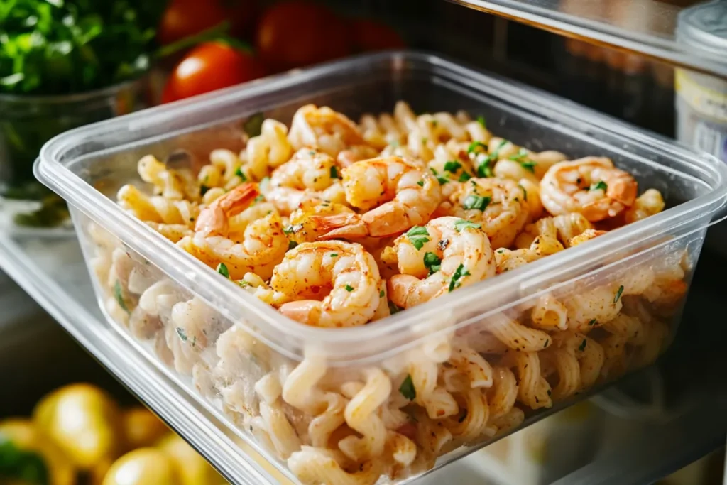 How long does Cajun shrimp pasta last in the fridge?