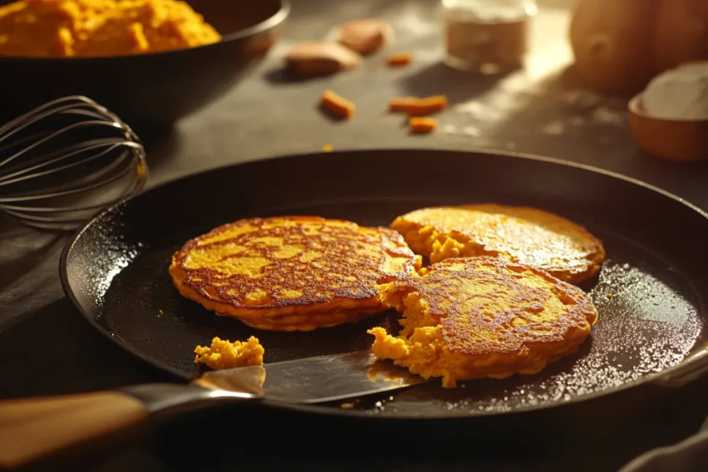 Why do my sweet potato pancakes fall apart?