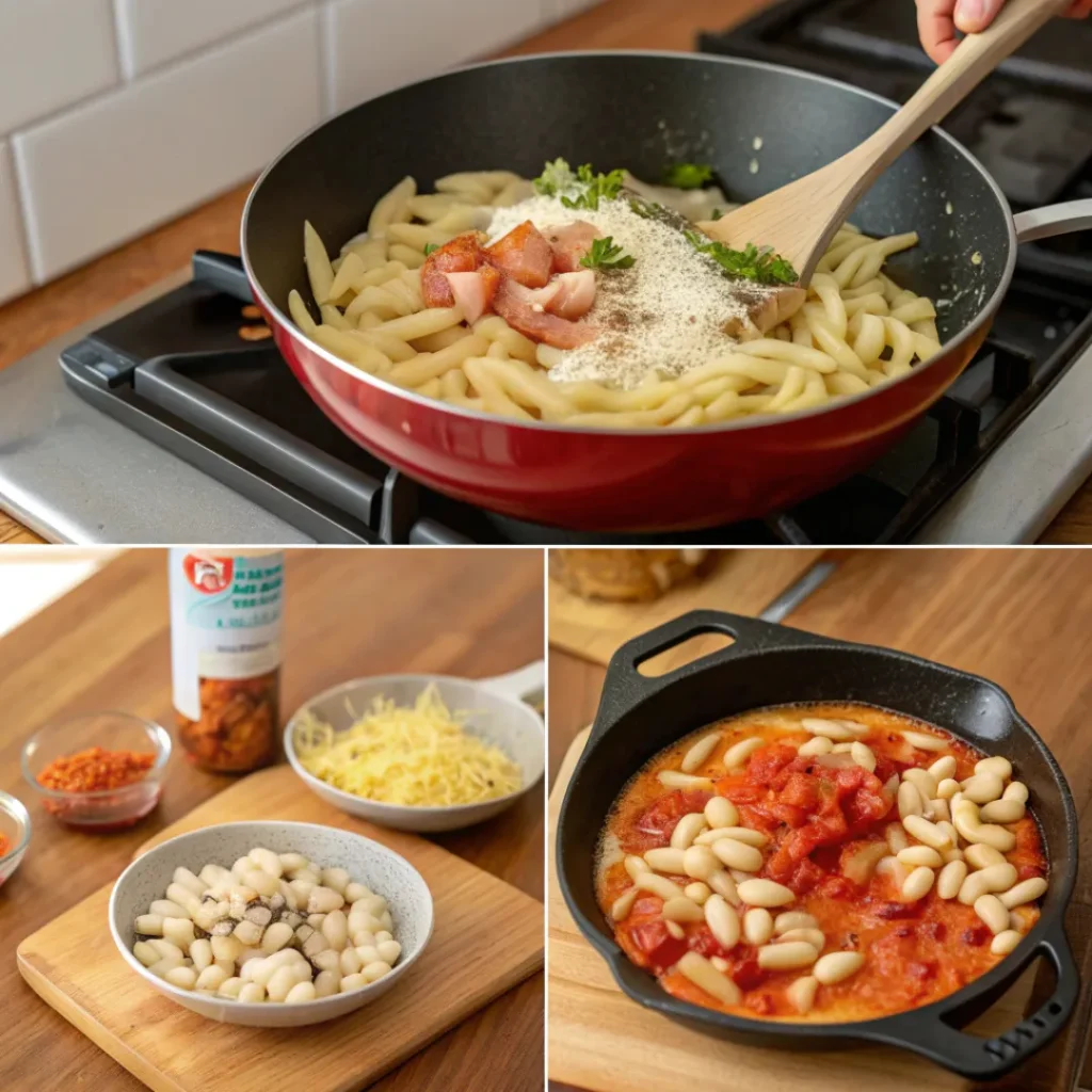 Step-by-Step Chili Chicken Mac Skillet
