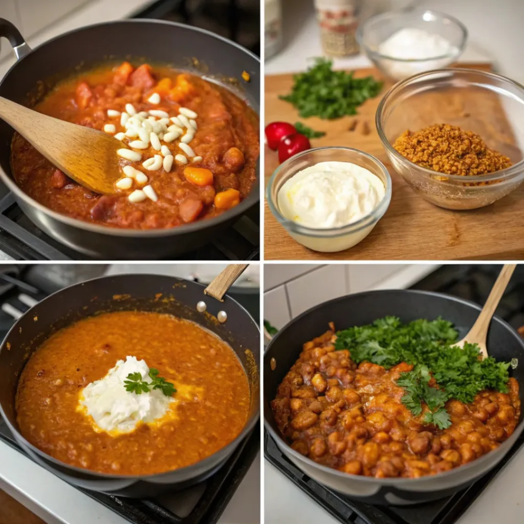 Pumpkin Chili with Beans and Spices – Cozy Fall Comfort Food 7 Step-by-step process of cooking pumpkin chili with beans and spices