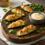 Baked Cheesy Jalapeno Poppers – Simple & Delicious 9 Golden baked jalapeno poppers stuffed with cheese and topped with breadcrumbs