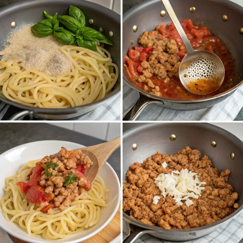 Ground Turkey Pasta – Healthy and Flavorful Weeknight Dinner 7 Step-by-step preparation of ground turkey pasta