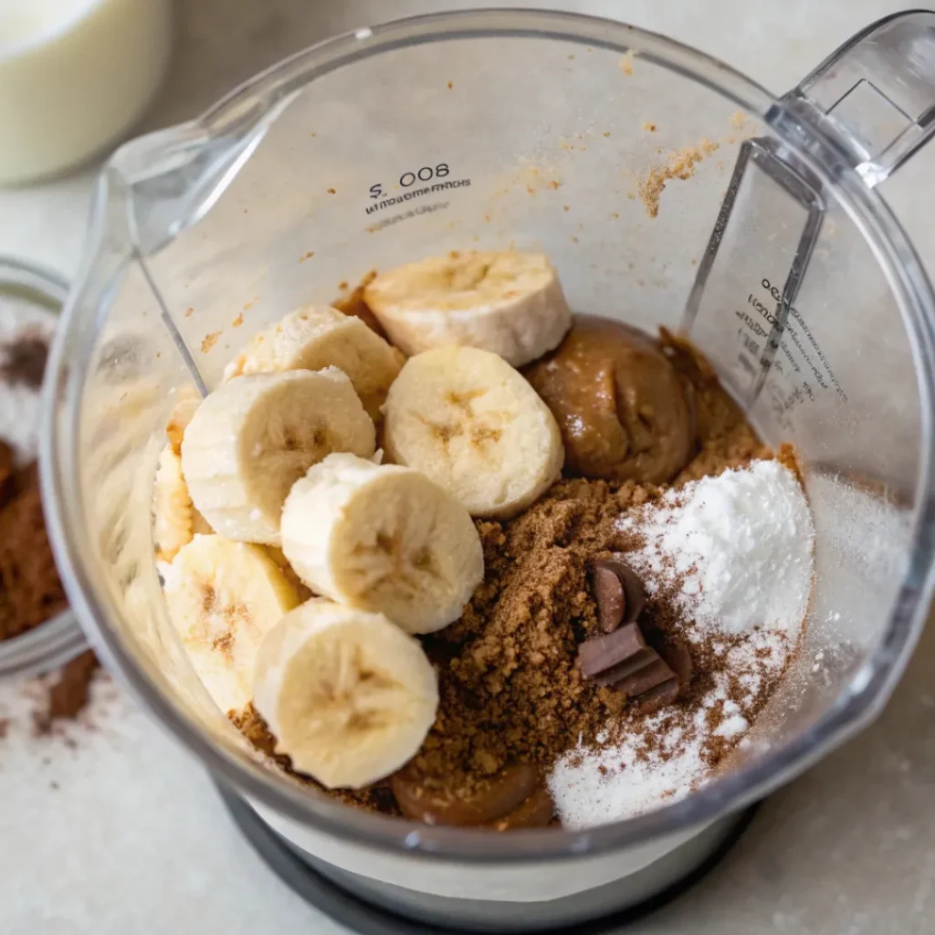 Chocolate Banana Ice Cream – The Best 3-Minute Blender Recipe 6 Chocolate Banana Ice Cream ingredients in blender