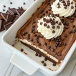 Chocolate Lasagna – The Best No-Bake Dessert Layers You’ll Love 9 Chocolate Lasagna dessert in a baking dish