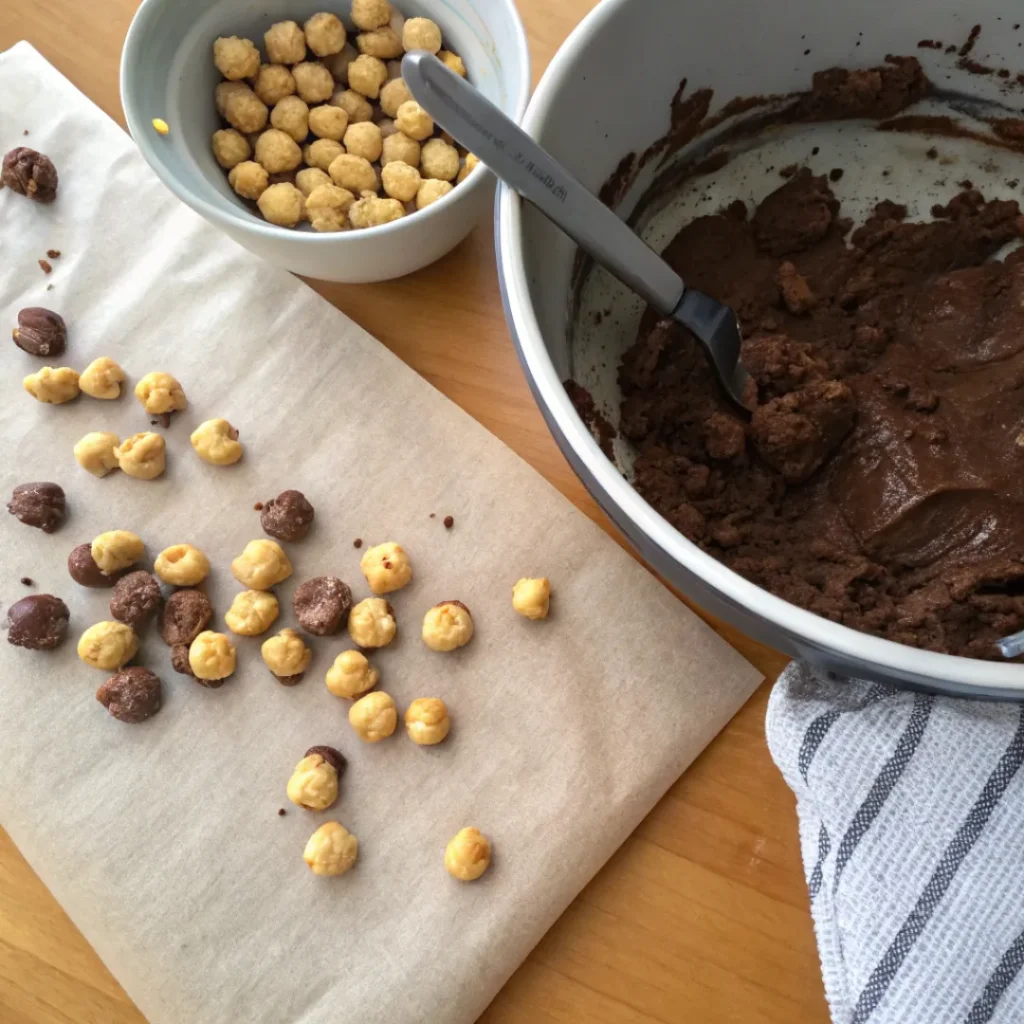 Chocolate Hazelnut Crunch Cookies: The Best Crispy & Rich Recipe You Need to Try 6 Toasted hazelnuts and cookie dough for chocolate hazelnut crunch cookies