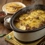 Crockpot Beef Potato Casserole – Easy Comfort Food 9 Hearty beef and potato casserole cooked in a slow cooker