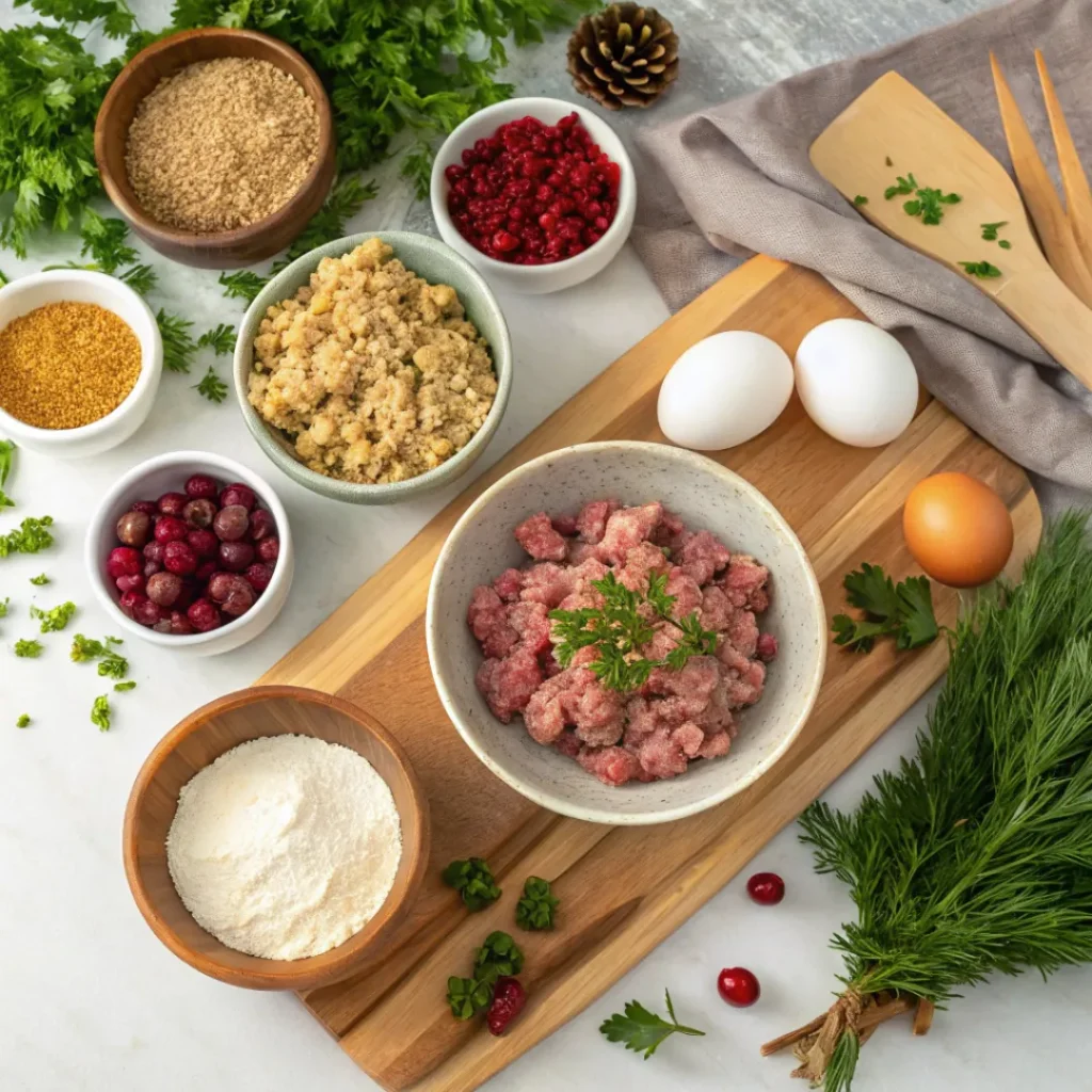 Cranberry Turkey Stuffing Balls Ingredients