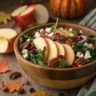 Fresh fall harvest salad with Honeycrisp apples, feta, pecans, and greens