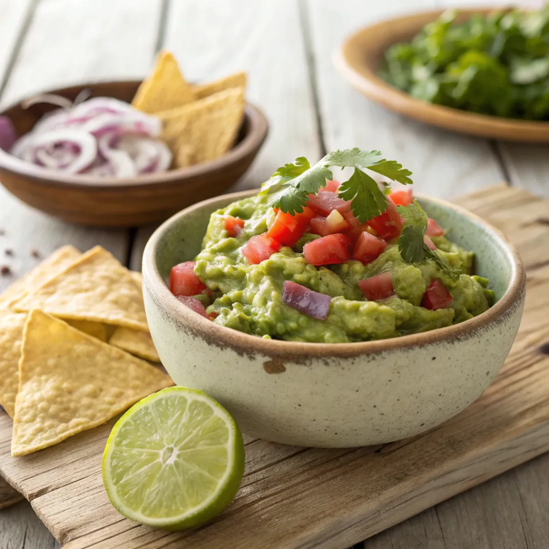 Easy Guacamole Recipe – Fresh & Flavorful Mexican Dip 5 Bowl of chunky guacamole with tortilla chips and lime