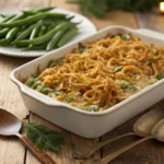 Green Bean Casserole – Easy Classic Side Dish 9 Baked green bean casserole topped with crispy fried onions