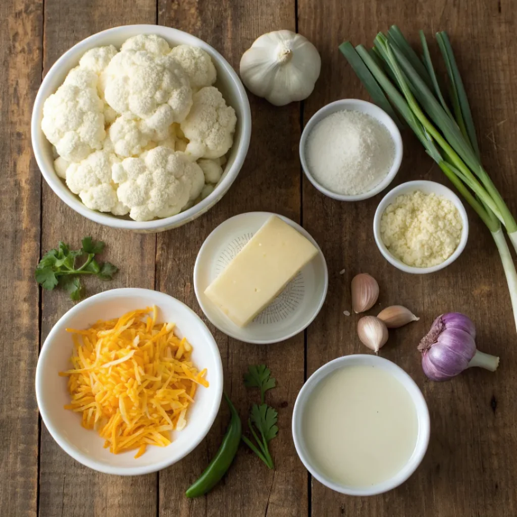 Easy Cauliflower Cheddar Soup – Family Favorite 6 Cauliflower, cheddar cheese, broth, and fresh herbs for soup
