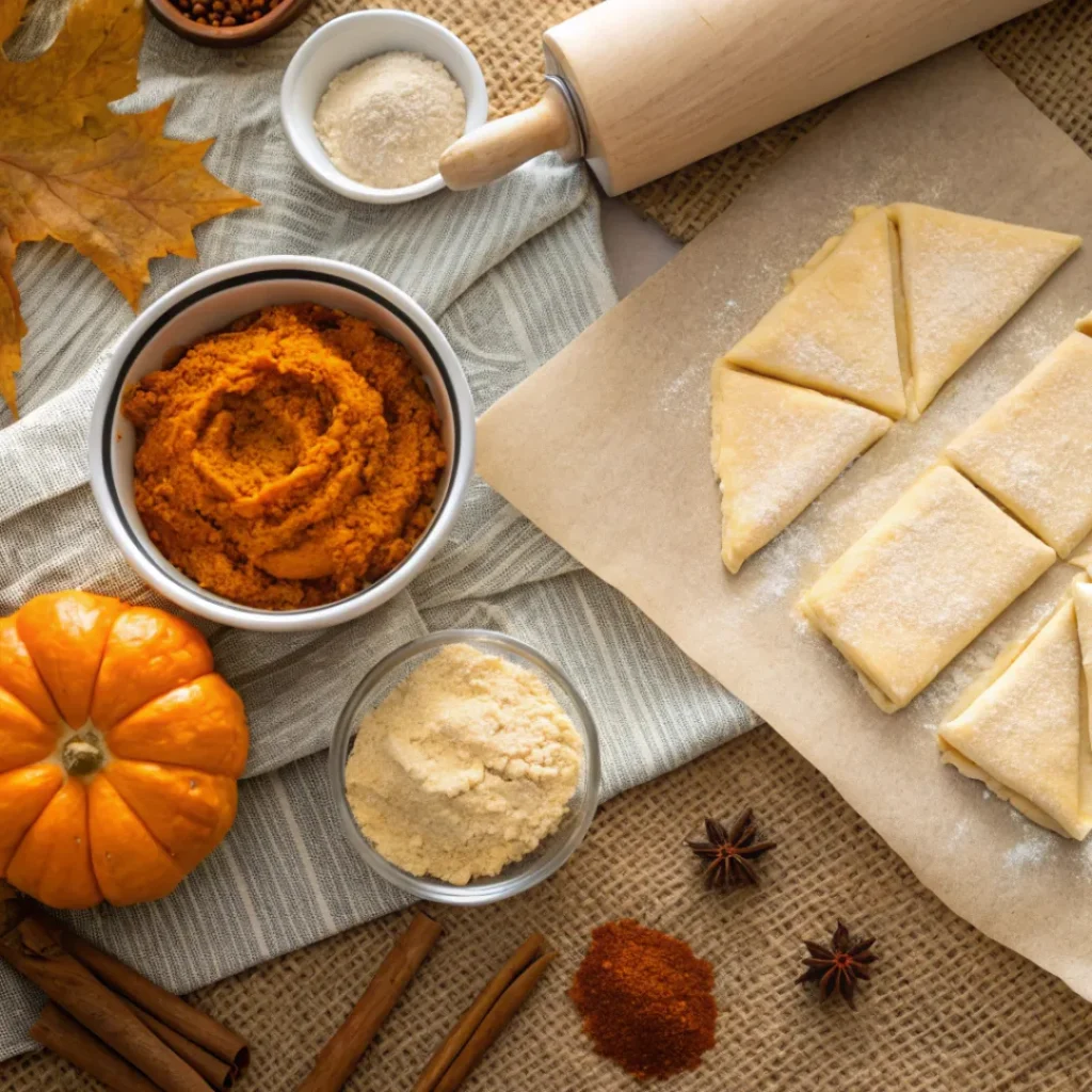 Ingredients for pumpkin pie crescent rolls