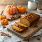 Almond Flour Pumpkin Bread – Moist & Gluten-Free Fall Treat 9 Sliced almond flour pumpkin bread on a wooden cutting board