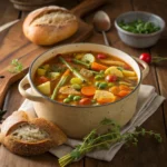 One-Pot Vegetable Soup – Easy & Nutritious Dinner 9 One-pot vegetable soup with carrots, potatoes, and green beans in broth