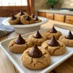 Peanut butter cookies with chocolate kisses