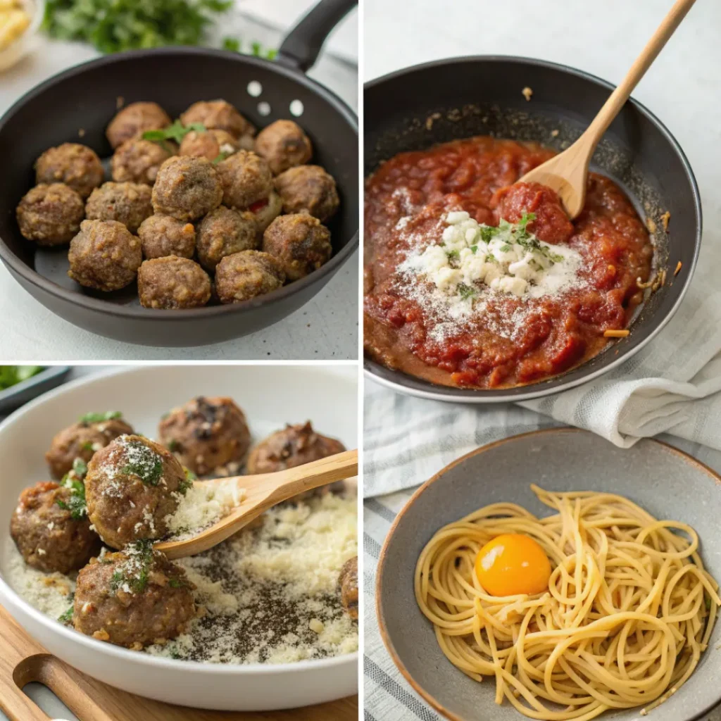 Classic Spaghetti and Meatballs – Italian Dinner Favorite 7 Step-by-step process of making spaghetti and meatballs from scratch.