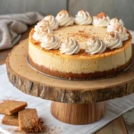 Creamy Pumpkin Pie Cheesecake – Perfect Fall Dessert 9 Pumpkin pie cheesecake topped with whipped cream and cinnamon.
