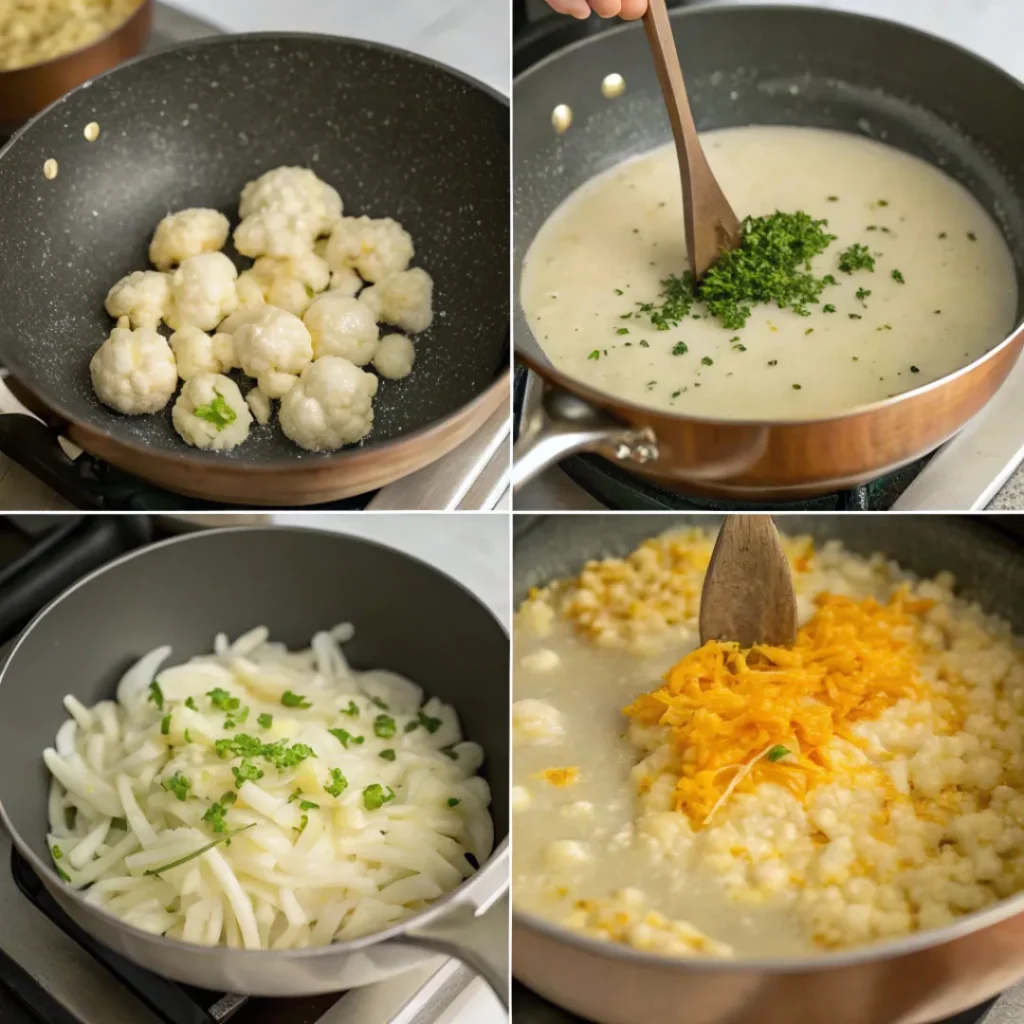Easy Cauliflower Cheddar Soup – Family Favorite 7 steps preparation of cauliflower cheddar soup