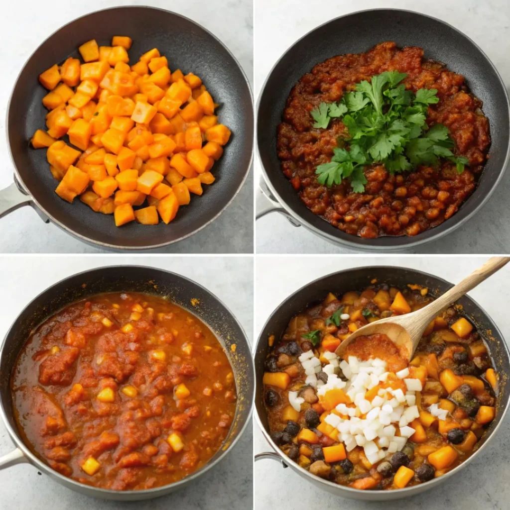 Butternut Squash Chili – Hearty, Healthy, and Comforting 7 Step-by-step preparation of hearty butternut squash chili