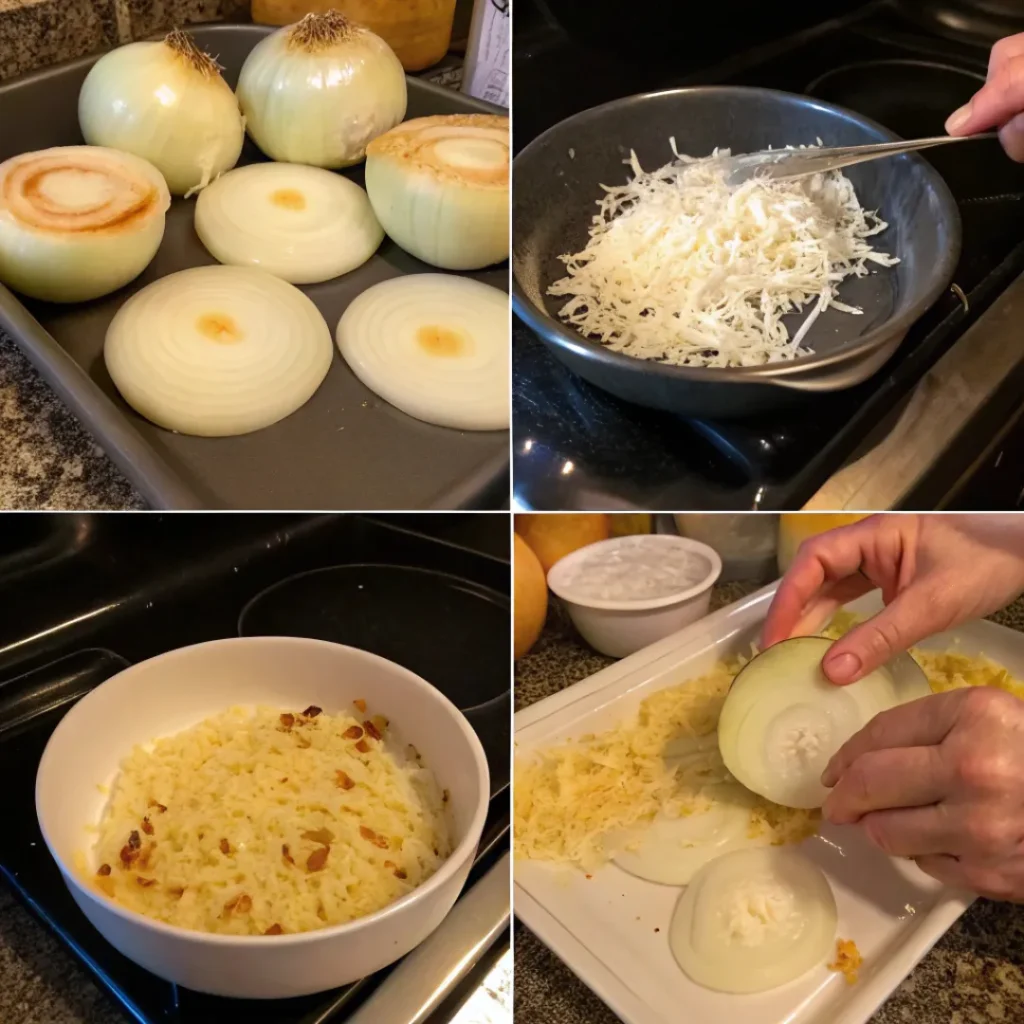 Cheesy Tennessee Onions – Creamy & Irresistible Side Dish 7 Step-by-step process of preparing cheesy Tennessee onions casserole