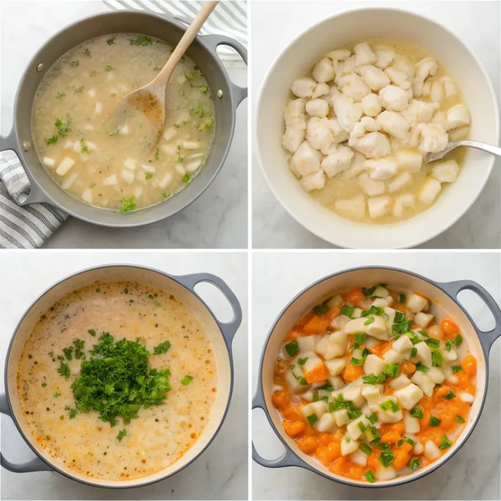 Chicken and Gnocchi Soup – Creamy Comfort in Every Bowl 7 Steps Chicken and Gnocchi Soup