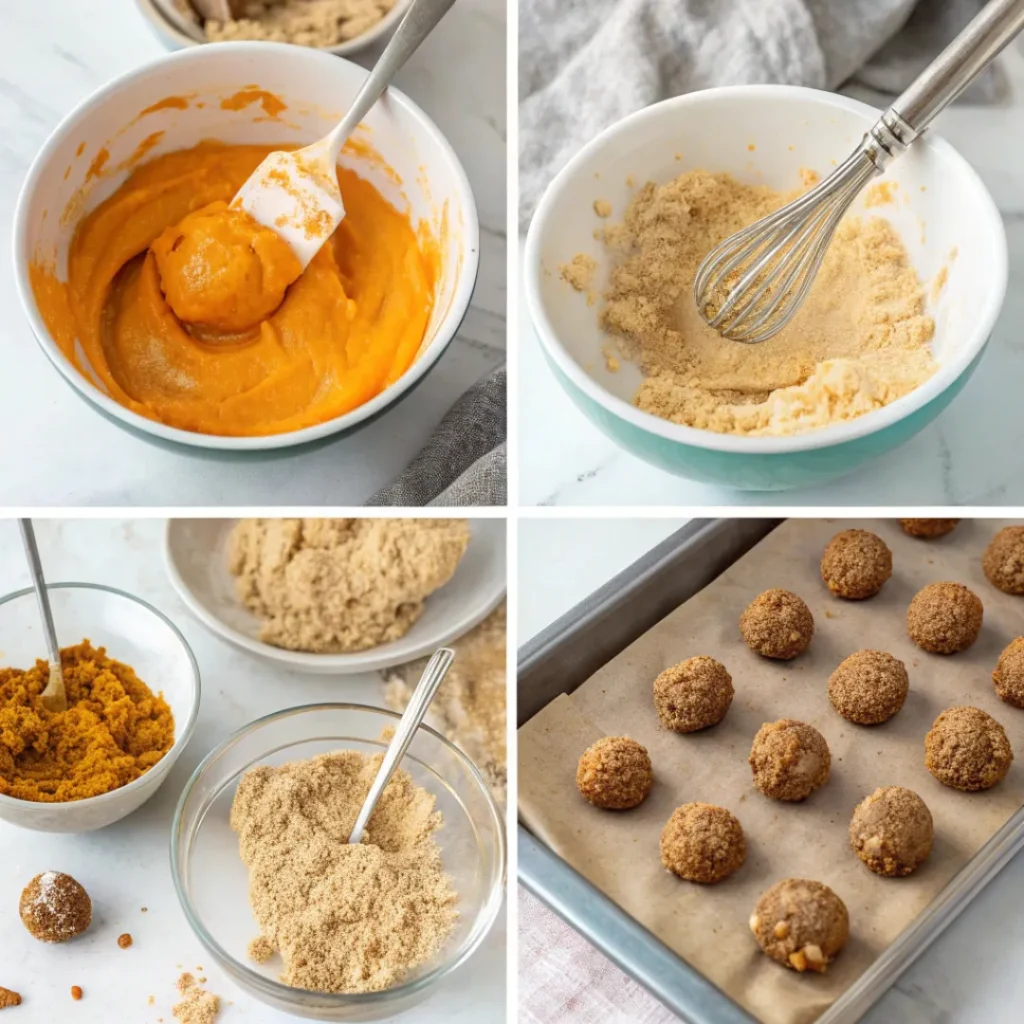 No-Bake Pumpkin Cheesecake Balls – Easy Fall Dessert Bites 7 Pumpkin puree, cream cheese, and graham crumbs for cheesecake balls