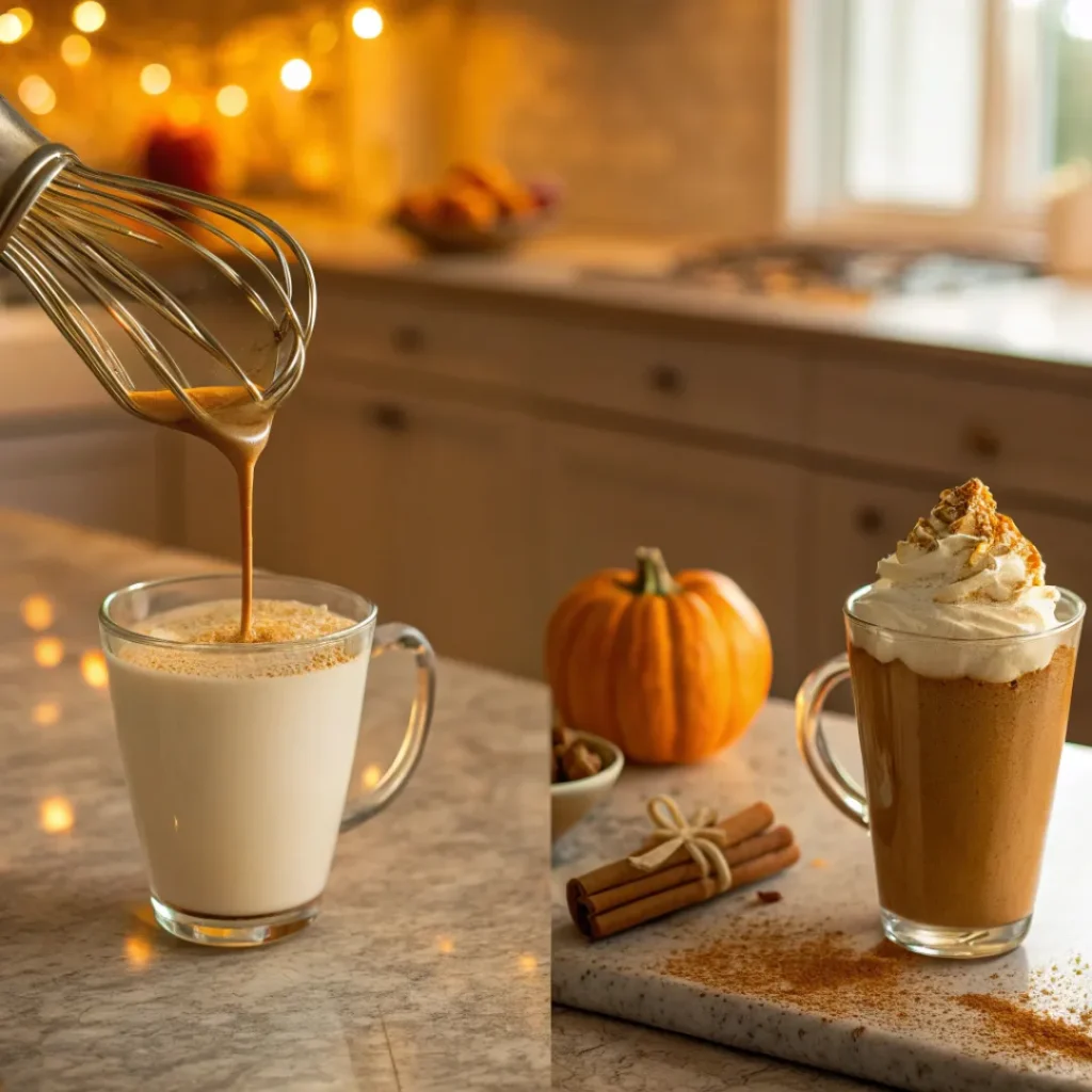 Pumpkin Spice Latte – Cozy Homemade Fall Drink 7 Step-by-step process of making a pumpkin spice latte with whipped cream