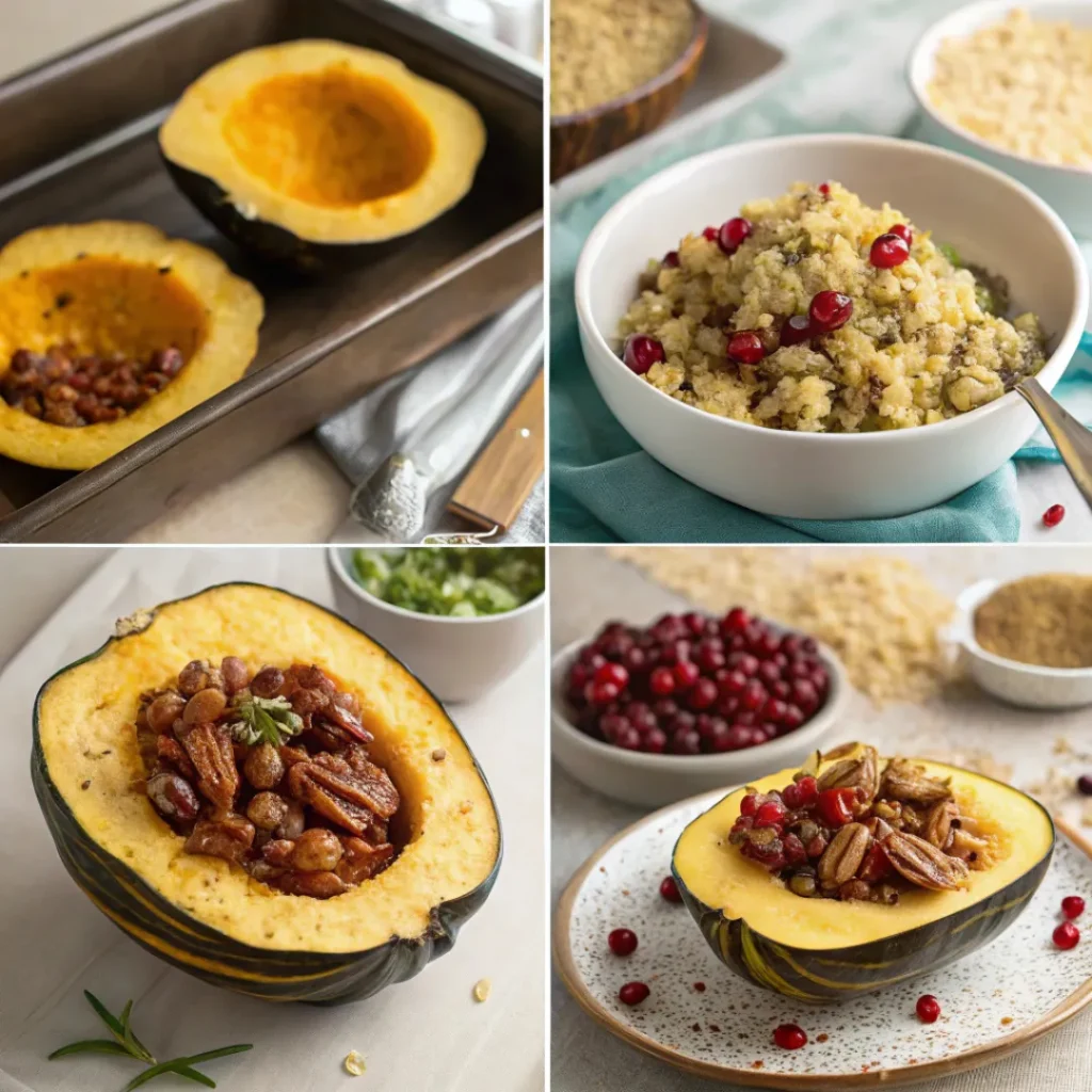 Stuffed Acorn Squash – Healthy & Delicious Fall Dinner 7 Step-by-step preparation of stuffed acorn squash with quinoa filling