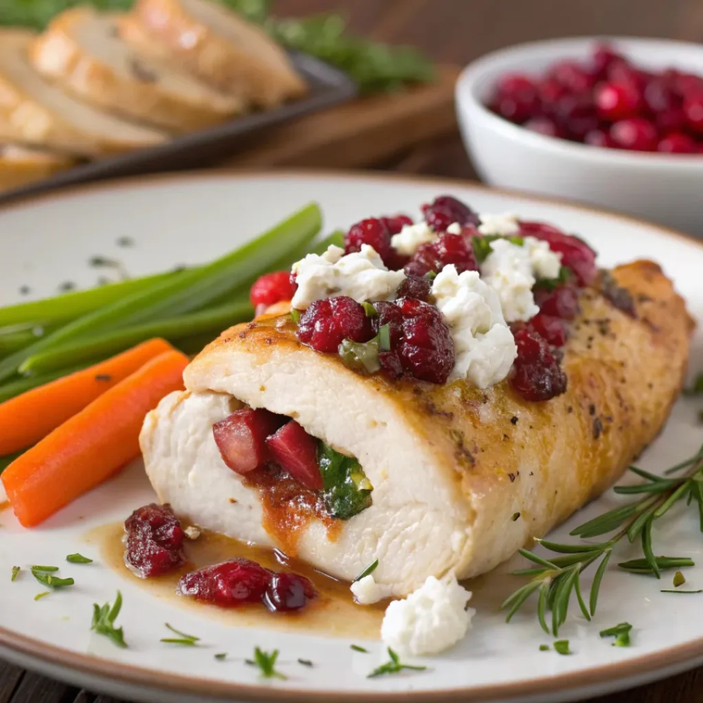 Stuffed Chicken Breast with Cranberries and Goat Cheese