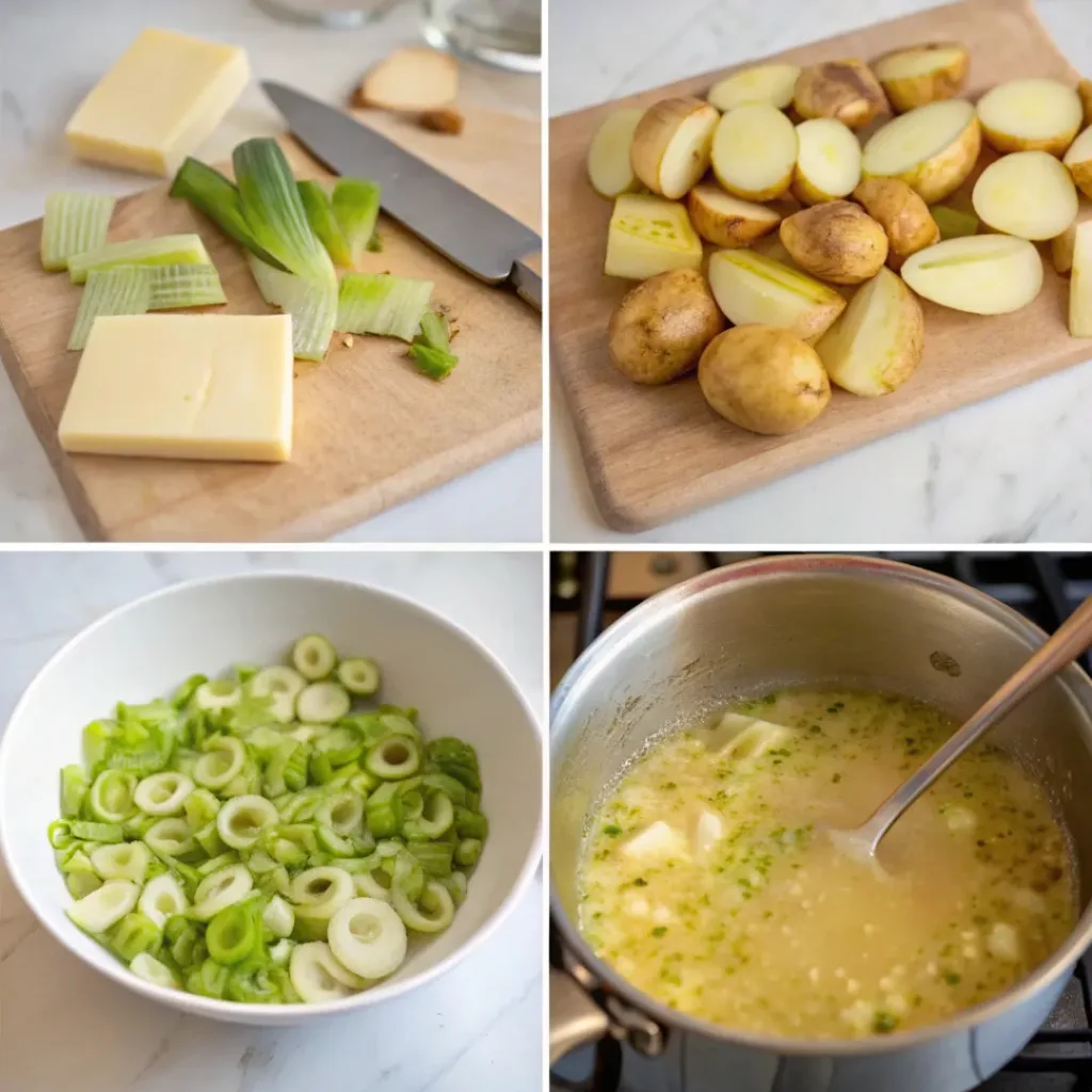 Creamy Potato Leek Soup 7 Step-by-step cooking process for potato leek soup