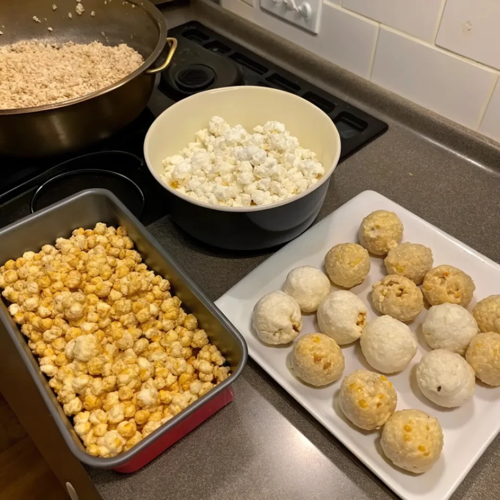 steps popcorn balls