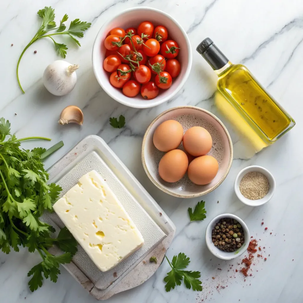 Baked Feta Eggs – Easy Mediterranean Breakfast 6 Ingredients for baked feta eggs