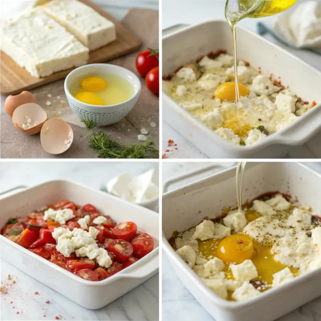 Baked Feta Eggs – Easy Mediterranean Breakfast 7 Step-by-step baked feta eggs process
