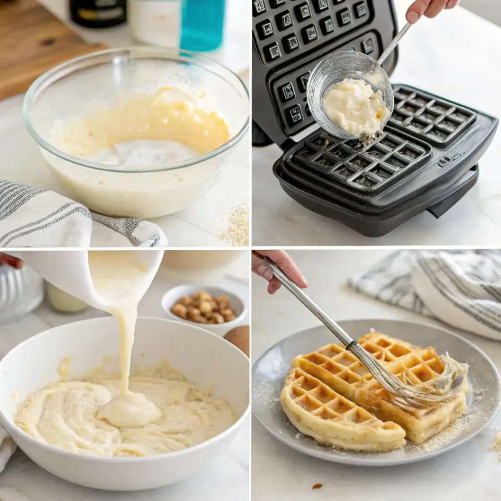 Easy Homemade Buttermilk Waffles 7 Step-by-step process of making Buttermilk Waffles