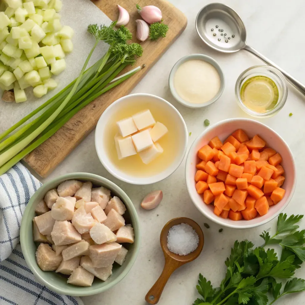Ingredients for chicken potato soup
