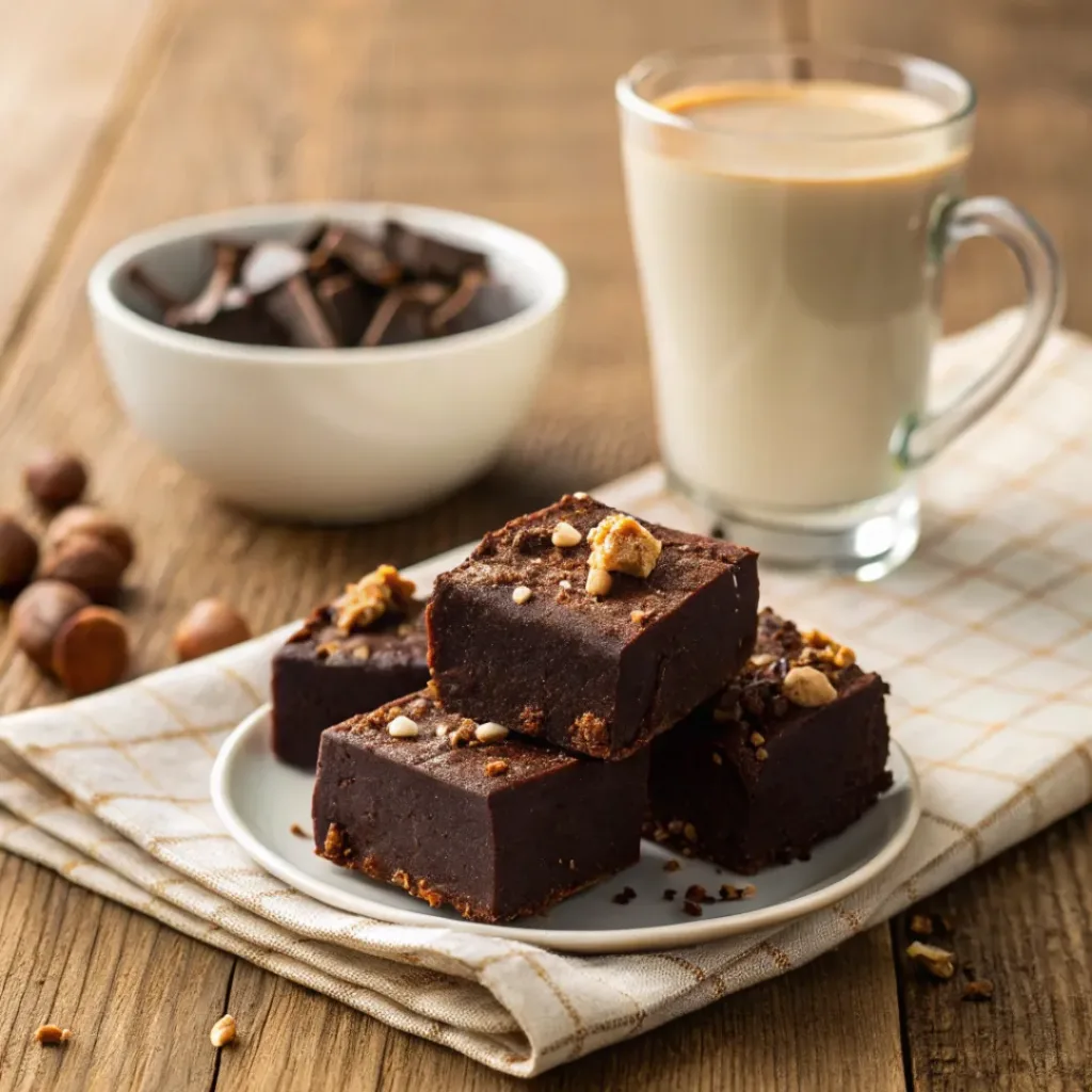 Easy 3-Ingredient Chocolate Fudge Recipe 8 Chocolate Fudge served with coffee