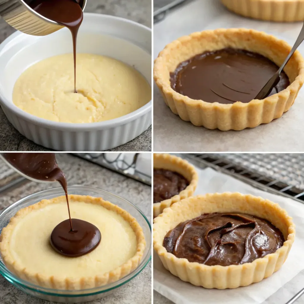 Rich Chocolate Ganache Tart 7 Step-by-step process of making a chocolate ganache tart