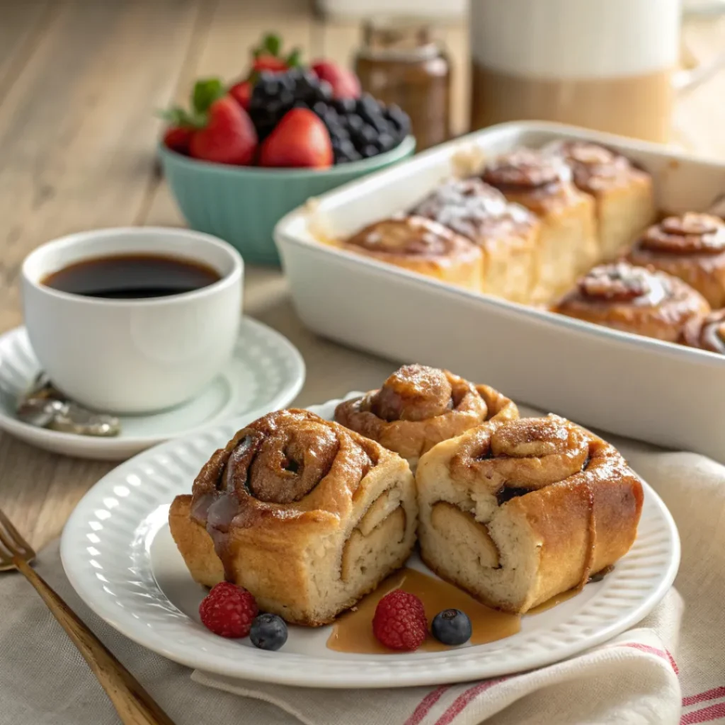 Cinnamon Sugar Pull Apart Rolls Served with Maple Glaze