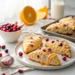 Buttery Cranberry Orange Scones with a zesty citrus glaze