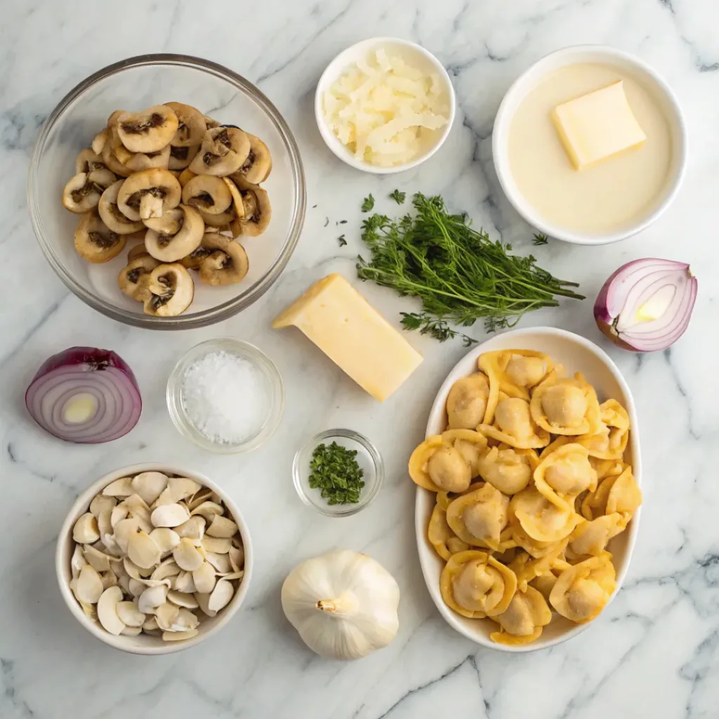 Italian-Style Creamy Mushroom Tortellini Soup 6 Ingredients for creamy mushroom tortellini soup