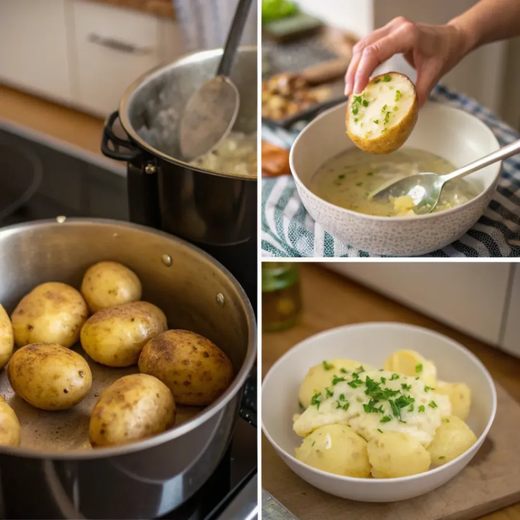 Mini Deviled Potatoes – Bite-Sized Crowd Pleasers 7 Step-by-step collage showing how to make deviled potatoes
