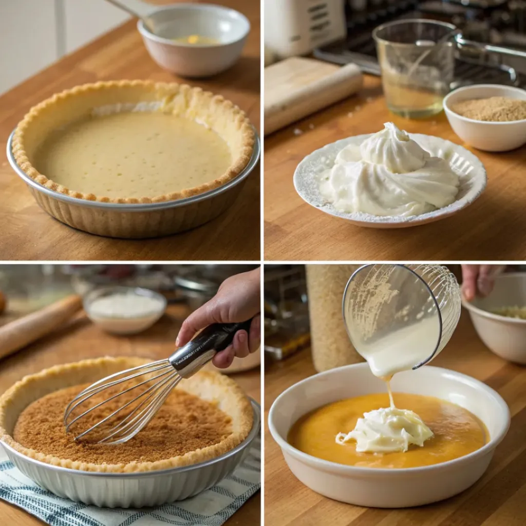 Eggnog Pie – Creamy Holiday Dessert with a Festive Touch 7 Step-by-step process of making Eggnog Pie