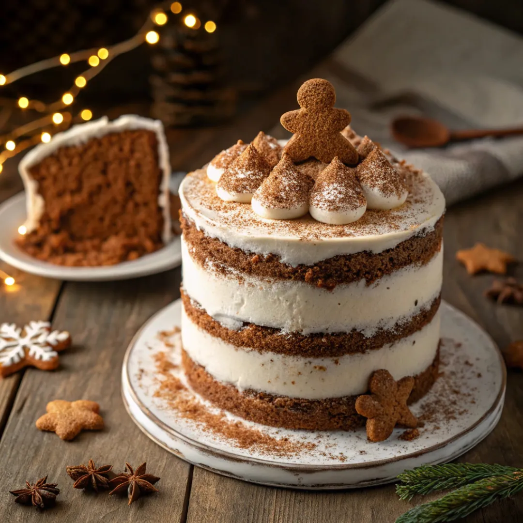 Gingerbread Layer Cake with cream cheese frosting