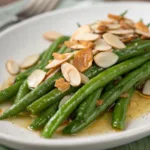 green bean almondine with toasted almonds