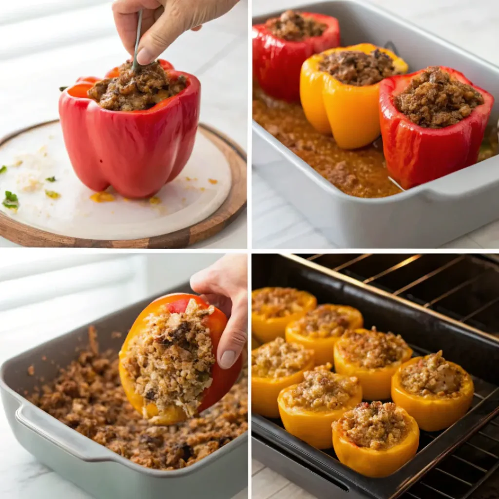 Stuffed Bell Peppers – Colorful, Hearty & Easy Family Dinner 7 Step-by-step process of making stuffed bell peppers