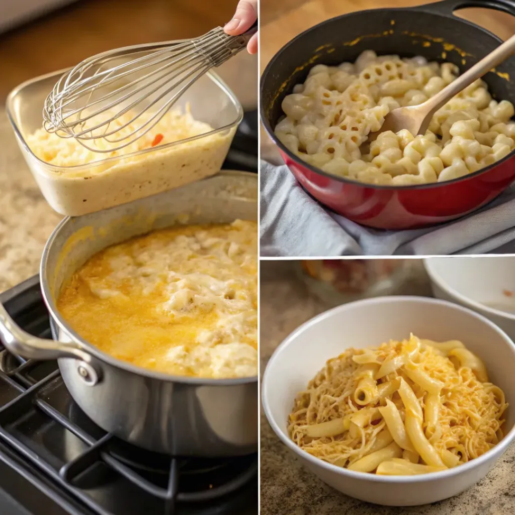 Classic Homemade Mac and Cheese – Creamy and Cheesy Comfort Food 7 Step-by-step collage showing how to make homemade mac and cheese